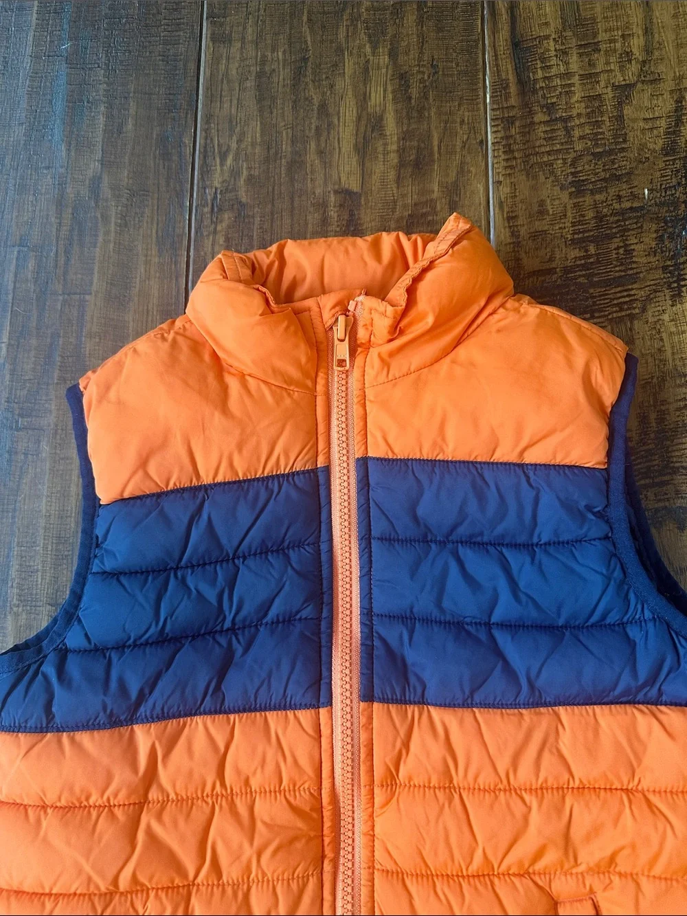 Janie and Jack Boy Orange You Glad Colorblocked Puffer Vest